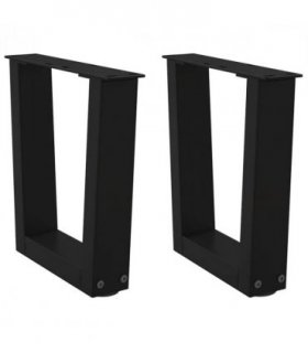 vidaXL Coffee Table Legs V-Shape 2 pcs Black 40x(30-31.3) cm Steel — Size: 40 x (30-31.3) cm — V0671985869