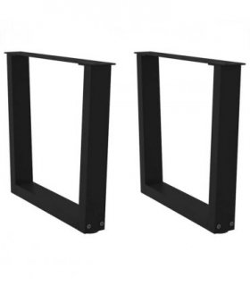 vidaXL Coffee Table Legs V-Shape 2 pcs Black 50x(42-43.3) cm Steel — Size: 50 x (42-43.3) cm — V0671985870