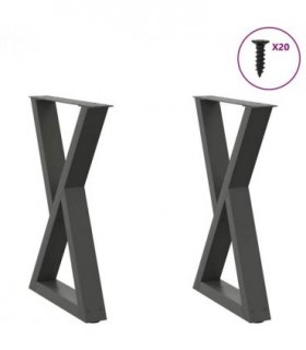 vidaXL Dining Table Legs 2 pcs Anthracite 50x(72-73.3) cm Steel — Size: 50 x (72-73.3) cm