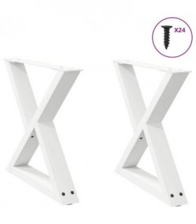 vidaXL Coffee Table Legs 2 pcs White 50x(42-43.3) cm Steel — Size: 50 x (42-43.3) cm