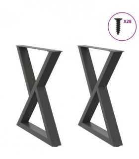 vidaXL Dining Table Legs 2 pcs Anthracite 70x(72-73.3) cm Steel — Size: 70 x (72-73.3) cm