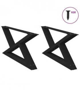 vidaXL Coffee Table Legs 2 pcs Black 70x(30-31.3) cm Steel — Size: 70 x (30-31.3) cm