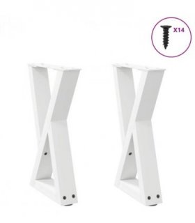 vidaXL Coffee Table Legs 2 pcs White 28x(42-43.3) cm Steel — Size: 28 x (42-43.3) cm