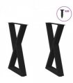 vidaXL Dining Table Legs 2 pcs Black 60x(72-73.3) cm Steel — Size: 60 x (72-73.3) cm