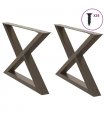 vidaXL Coffee Table Legs 2 pcs Natural Steel 70x(42-43.3) cm Steel — Size: 70 x (42-43.3) cm