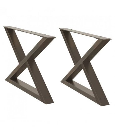 vidaXL Coffee Table Legs 2 pcs Natural Steel 70x(42-43.3) cm Steel — Size: 70 x (42-43.3) cm