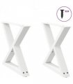 vidaXL Coffee Table Legs 2 pcs White 60x(42-43.3) cm Steel — Size: 60 x (42-43.3) cm