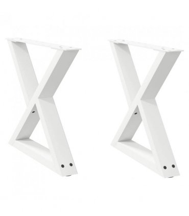 vidaXL Coffee Table Legs 2 pcs White 60x(42-43.3) cm Steel — Size: 60 x (42-43.3) cm