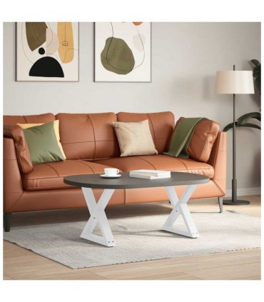 vidaXL Coffee Table Legs 2 pcs White 60x(42-43.3) cm Steel — Size: 60 x (42-43.3) cm