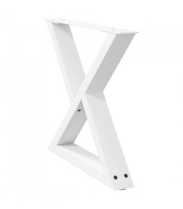 vidaXL Coffee Table Legs 2 pcs White 60x(42-43.3) cm Steel — Size: 60 x (42-43.3) cm