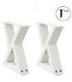 vidaXL Coffee Table Legs 2 pcs White 40x(30-31.3) cm Steel — Size: 40 x (30-31.3) cm