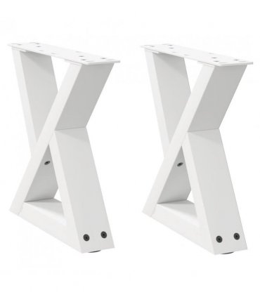 vidaXL Coffee Table Legs 2 pcs White 40x(30-31.3) cm Steel — Size: 40 x (30-31.3) cm