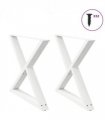 vidaXL Dining Table Legs 2 pcs White 90x(72-73.3) cm Steel — Size: 90 x (72-73.3) cm
