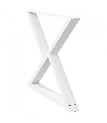vidaXL Dining Table Legs 2 pcs White 90x(72-73.3) cm Steel — Size: 90 x (72-73.3) cm