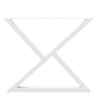 vidaXL Dining Table Legs 2 pcs White 90x(72-73.3) cm Steel — Size: 90 x (72-73.3) cm