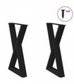 vidaXL Dining Table Legs 2 pcs Black 50x(72-73.3) cm Steel — Size: 50 x (72-73.3) cm