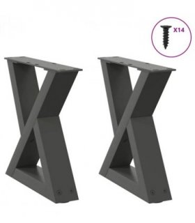 vidaXL Coffee Table Legs 2 pcs Anthracite 30x(30-31.3) cm Steel — Size: 30 x (30-31.3) cm