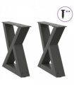 vidaXL Coffee Table Legs 2 pcs Anthracite 30x(30-31.3) cm Steel — Size: 30 x (30-31.3) cm