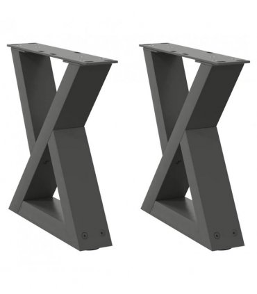 vidaXL Coffee Table Legs 2 pcs Anthracite 30x(30-31.3) cm Steel — Size: 30 x (30-31.3) cm