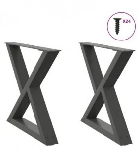 vidaXL Coffee Table Legs 2 pcs Anthracite 50x(42-43.3) cm Steel — Size: 50 x (42-43.3) cm