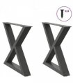 vidaXL Coffee Table Legs 2 pcs Anthracite 50x(42-43.3) cm Steel — Size: 50 x (42-43.3) cm