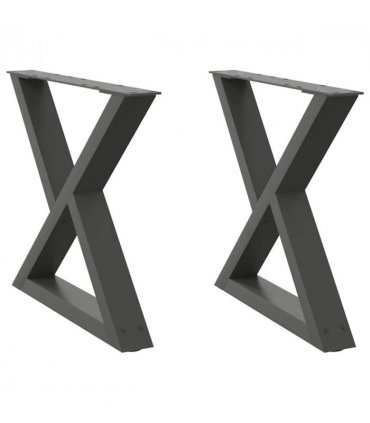 vidaXL Coffee Table Legs 2 pcs Anthracite 50x(42-43.3) cm Steel — Size: 50 x (42-43.3) cm