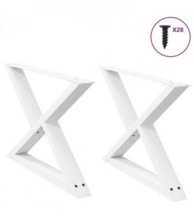 vidaXL Coffee Table Legs 2 pcs White 70x(42-43.3) cm Steel — Size: 70 x (42-43.3) cm