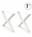 vidaXL Coffee Table Legs 2 pcs White 70x(42-43.3) cm Steel — Size: 70 x (42-43.3) cm
