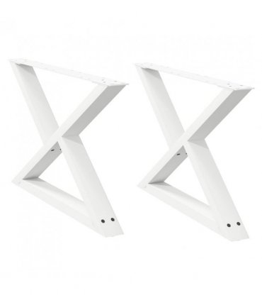 vidaXL Coffee Table Legs 2 pcs White 70x(42-43.3) cm Steel — Size: 70 x (42-43.3) cm