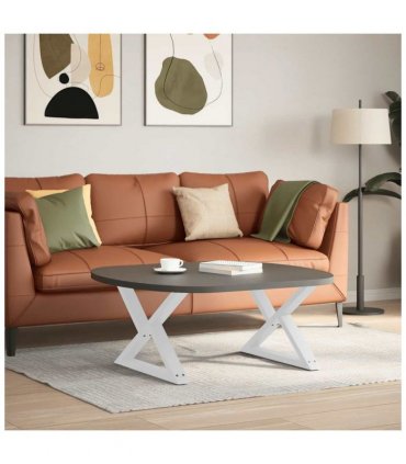 vidaXL Coffee Table Legs 2 pcs White 70x(42-43.3) cm Steel — Size: 70 x (42-43.3) cm