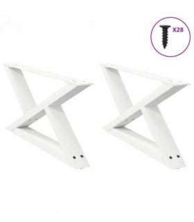 vidaXL Coffee Table Legs 2 pcs White 70x(30-31.3) cm Steel — Size: 70 x (30-31.3) cm