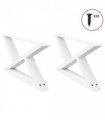 vidaXL Coffee Table Legs 2 pcs White 70x(30-31.3) cm Steel — Size: 70 x (30-31.3) cm