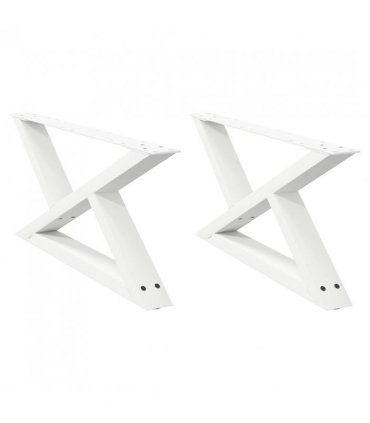 vidaXL Coffee Table Legs 2 pcs White 70x(30-31.3) cm Steel — Size: 70 x (30-31.3) cm