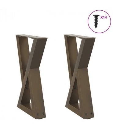vidaXL Coffee Table Legs 2 pcs Natural Steel 28x(42-43.3) cm Steel — Size: 28 x (42-43.3) cm