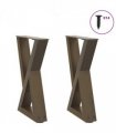vidaXL Coffee Table Legs 2 pcs Natural Steel 28x(42-43.3) cm Steel — Size: 28 x (42-43.3) cm