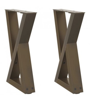 vidaXL Coffee Table Legs 2 pcs Natural Steel 28x(42-43.3) cm Steel — Size: 28 x (42-43.3) cm