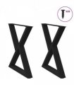 vidaXL Dining Table Legs 2 pcs Black 70x(72-73.3) cm Steel — Size: 70 x (72-73.3) cm