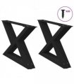 vidaXL Coffee Table Legs 2 pcs Black 60x(30-31.3) cm Steel — Size: 60 x (30-31.3) cm