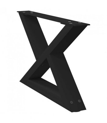 vidaXL Coffee Table Legs 2 pcs Black 60x(30-31.3) cm Steel — Size: 60 x (30-31.3) cm