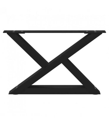 vidaXL Coffee Table Legs 2 pcs Black 60x(30-31.3) cm Steel — Size: 60 x (30-31.3) cm
