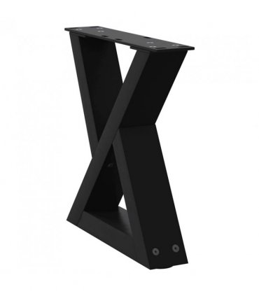 vidaXL Coffee Table Legs 2 pcs Black 30x(30-31.3) cm Steel — Size: 30 x (30-31.3) cm