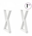 vidaXL Dining Table Legs 2 pcs White 60x(72-73.3) cm Steel — Size: 60 x (72-73.3) cm