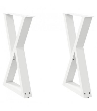 vidaXL Dining Table Legs 2 pcs White 60x(72-73.3) cm Steel — Size: 60 x (72-73.3) cm