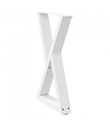 vidaXL Dining Table Legs 2 pcs White 60x(72-73.3) cm Steel — Size: 60 x (72-73.3) cm