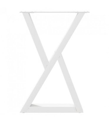 vidaXL Dining Table Legs 2 pcs White 60x(72-73.3) cm Steel — Size: 60 x (72-73.3) cm