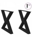 vidaXL Coffee Table Legs 2 pcs Black 60x(42-43.3) cm Steel — Size: 60 x (42-43.3) cm