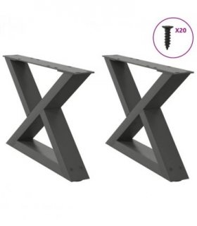 vidaXL Coffee Table Legs 2 pcs Anthracite 60x(30-31.3) cm Steel — Size: 60 x (30-31.3) cm