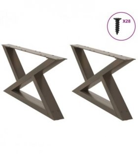 vidaXL Coffee Table Legs 2 pcs Natural Steel 70x(30-31.3) cm Steel — Size: 70 x (30-31.3) cm