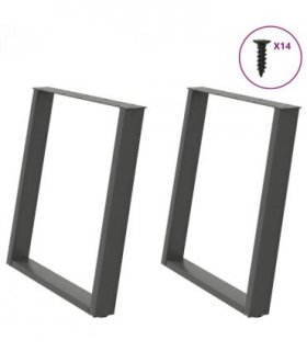 vidaXL Dining Table Legs U-Shaped 2 pcs Anthracite 70x(72-73) cm Steel — Size: 70 x (72-73) cm