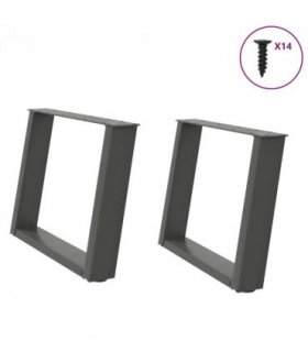 vidaXL Coffee Table Legs U-Shaped 2 pcs Anthracite 70x(42-43) cm Steel — Size: 70 x (42-43) cm